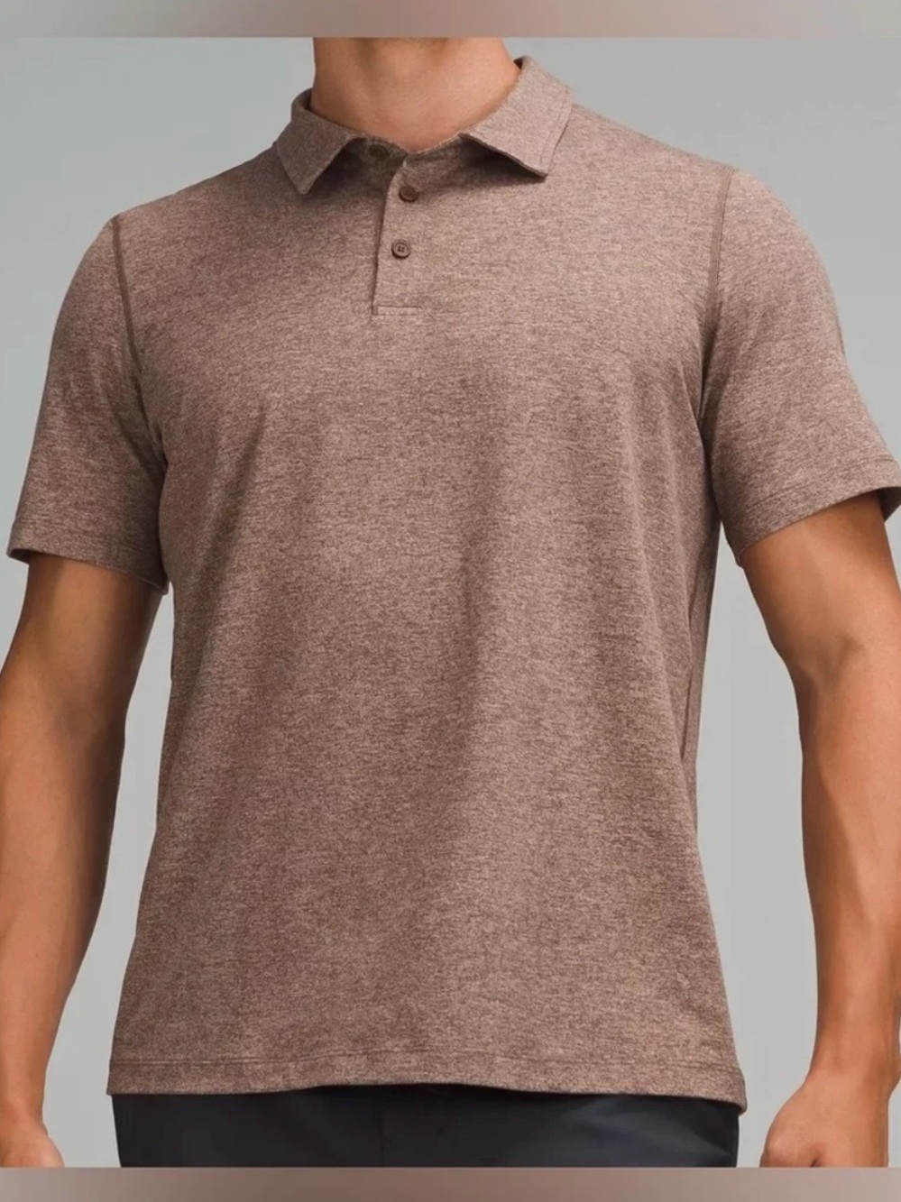 Lululemon | Men's Short Sleeve Polo Shirt in Heather Brown | Size L